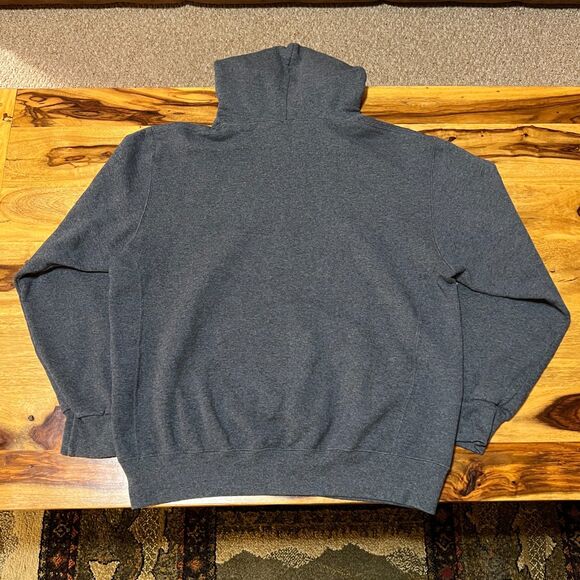 Vintage Y2K Russell Athletic Blank Dark Gray Pullover Hoodie - Men's Size Large - Picture 4 of 6